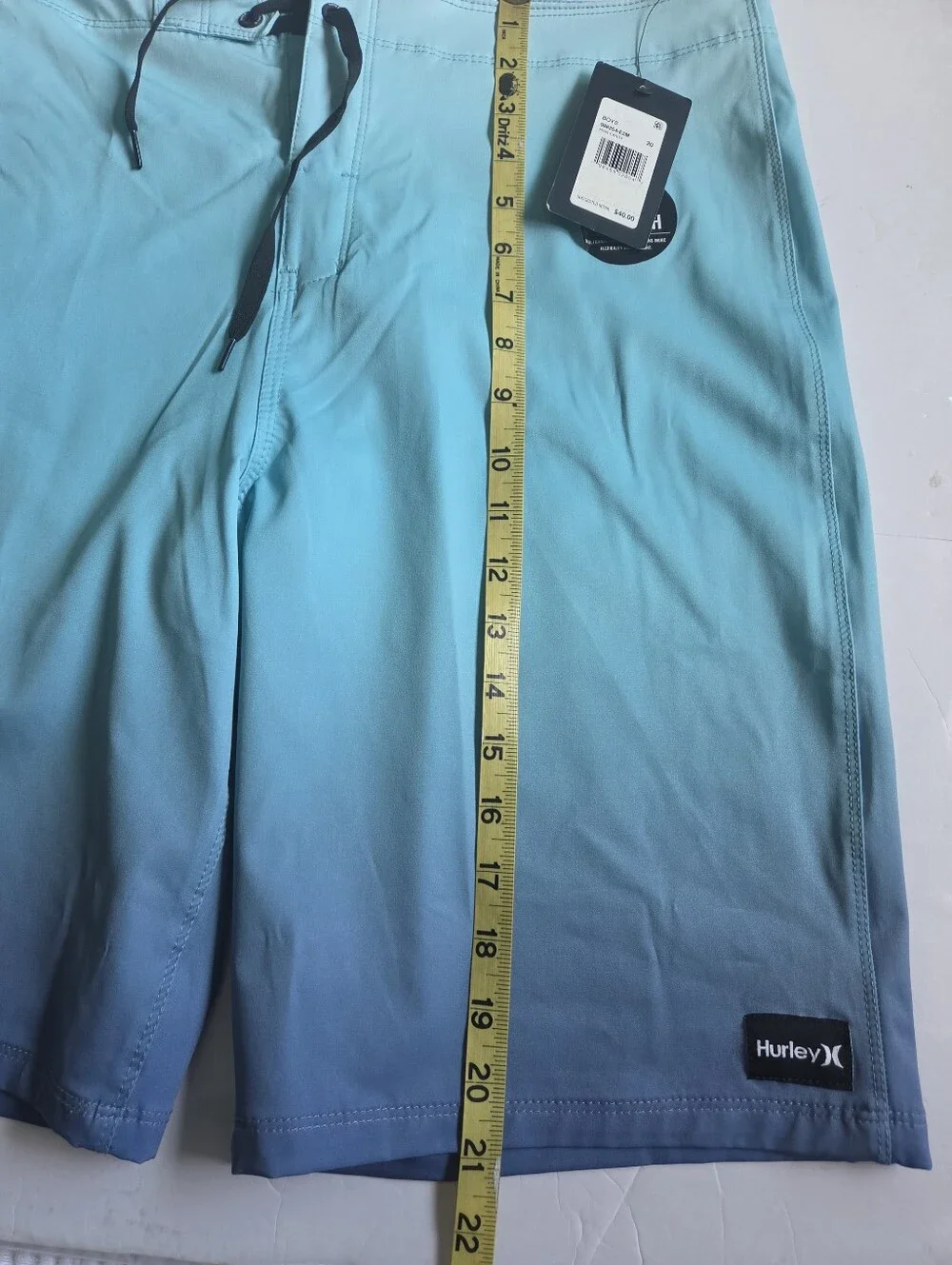 Hurley Teal to Blue Ombre 4-Way Stretch Boardshorts